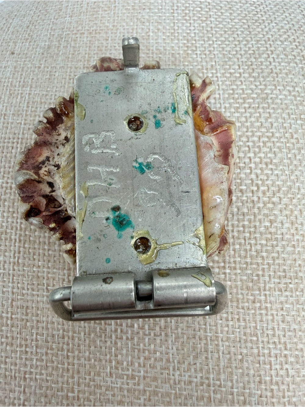 Banded Agate Shell Statement Belt Buckle - Picture 2 of 2